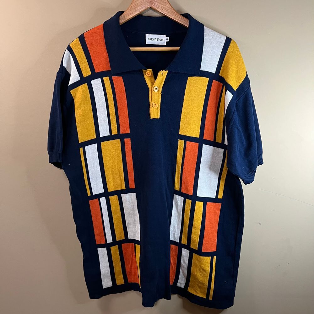 Oxknitstore‎  Knitted Terry Cloth Vintage inspired polo - Men's XXL